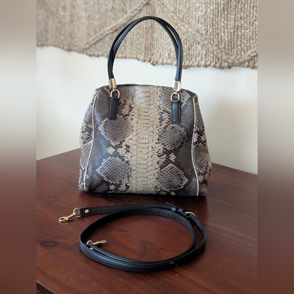 Coach Women's Minetta Multicolor Snakeskin Leather Crossbody - Picture 4 of 17